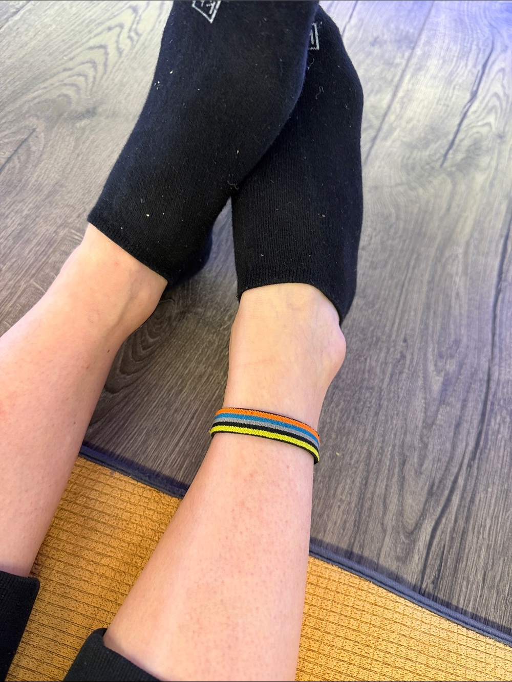 Multicolor Elastic Ankle Bracelet - Casual Striped Band